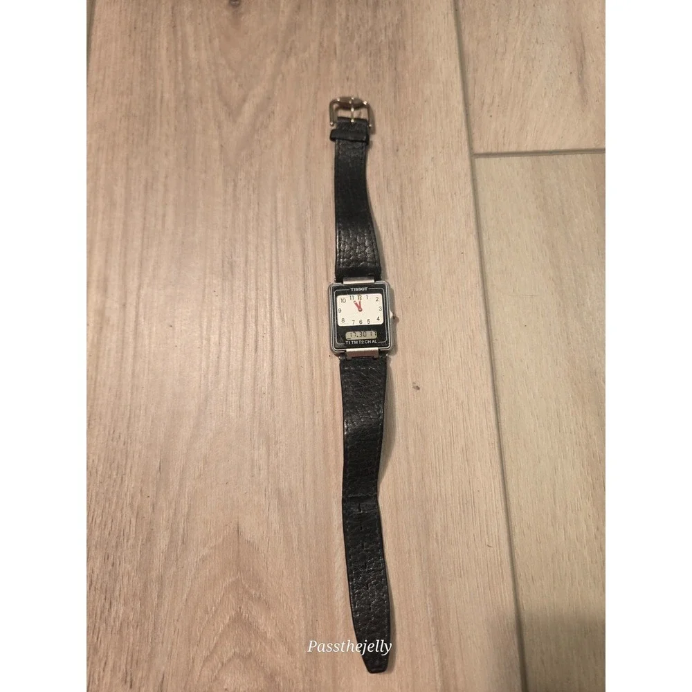Tissot Two Chronometer Twotimer Analog & Digital Swiss Watch Very Rare _2750